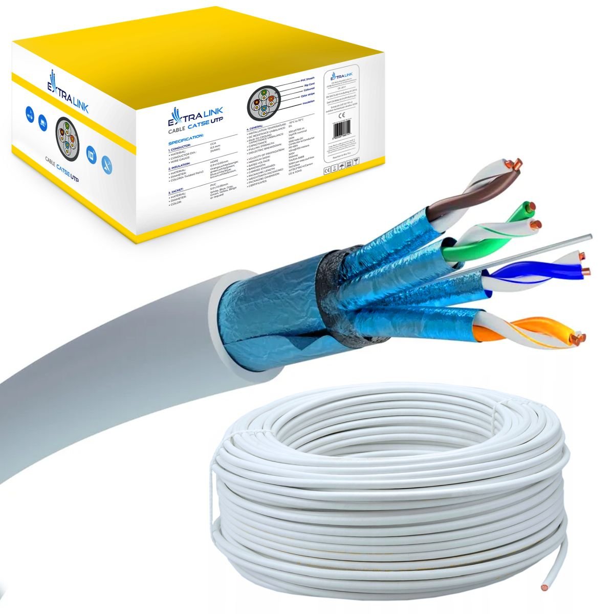 Cable Extralink Cat6a Ftp (F/Ftp) Indoor Twisted Pair 500m
