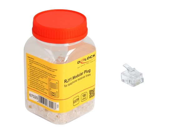 Delock 67020 Conector Modular Rj11 100 Unidades