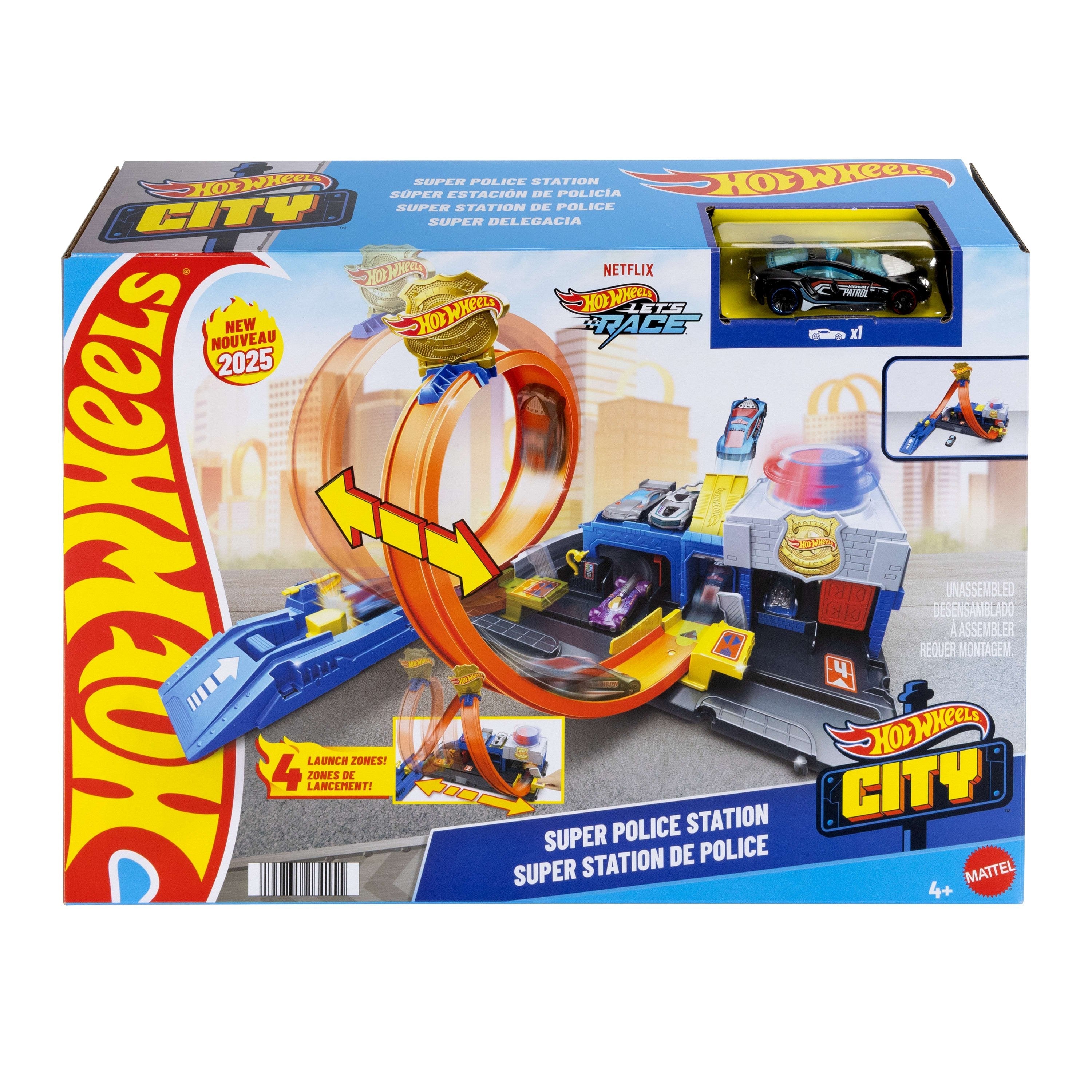 Hot Wheels Hot Wheels City Super Comisaría De Policía, Construcción De Juegos Jbm71