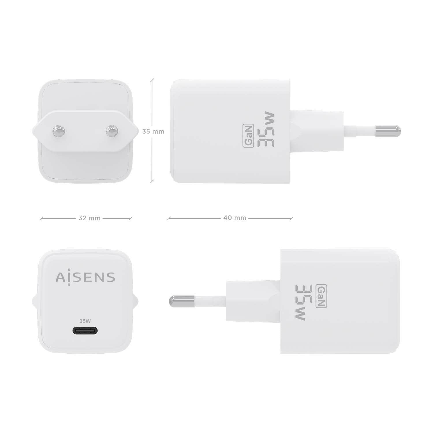 EAN 8436574709520 - AISENS ASCH-35W1P016-W cargador de dispositivo móvil Universal Corriente alterna Carga rápida Interior imagen 4
