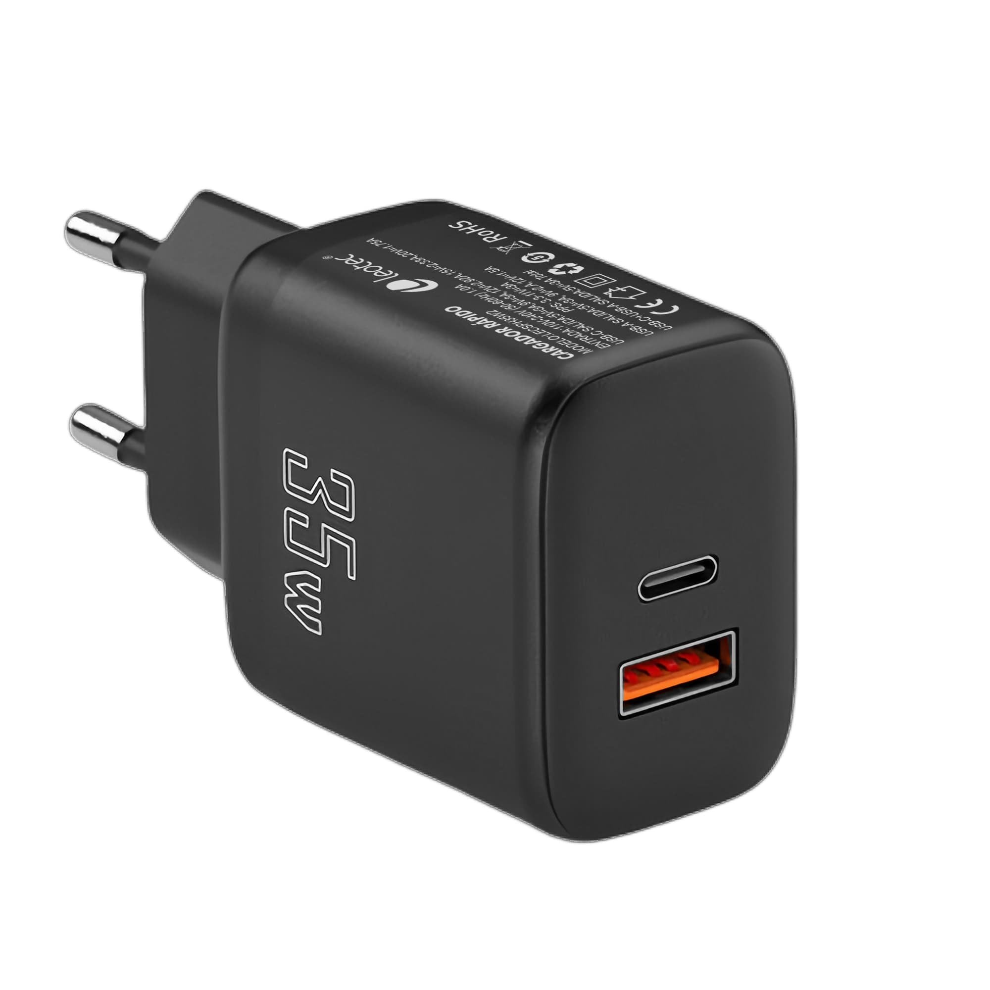 EAN 8436588882561 - Leotec LECSPH35W2K cargador de dispositivo móvil Universal Negro Corriente alterna Carga rápida Interior imagen 1