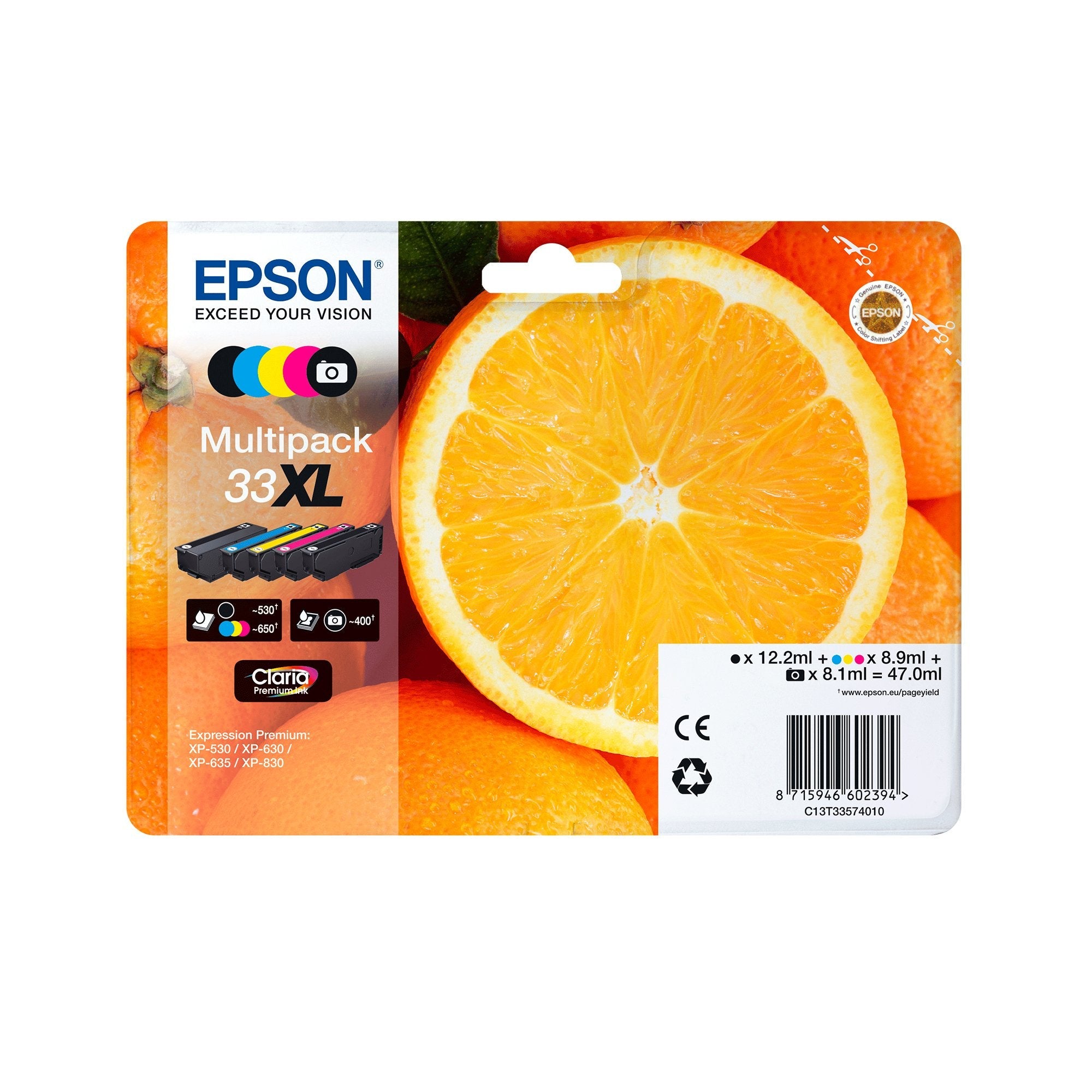 Tinta Original Epson Multipack T333740 Xp350*Xp630/Xp635/Xp830/ Naranja