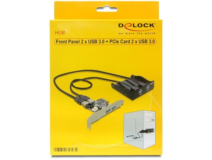 Panel Frontal De Delock 2 X Usb 3.0 + Tarjeta Pci Express 2 X Usb 3.0