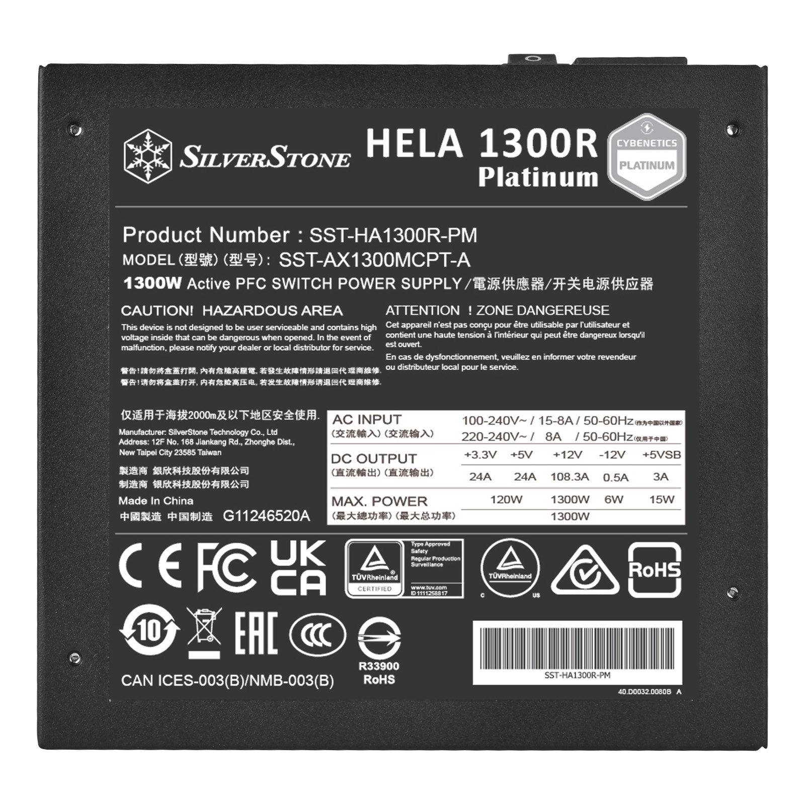 Fuente Alimentacíon Silverstone Sst-Ha1300r-Pm 1300w Sst-Ha1300r-Pm