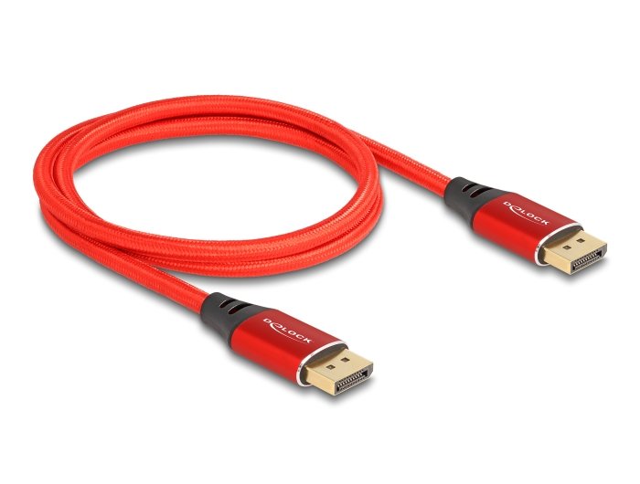 Delock 80631 Cable Displayport 16k 60 Hz 1 M Rojo Metal