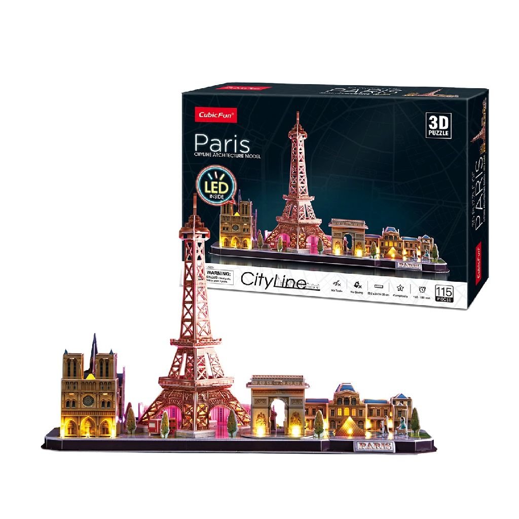 Cubic Fun Puzzle 3d Led  City Line Paris
