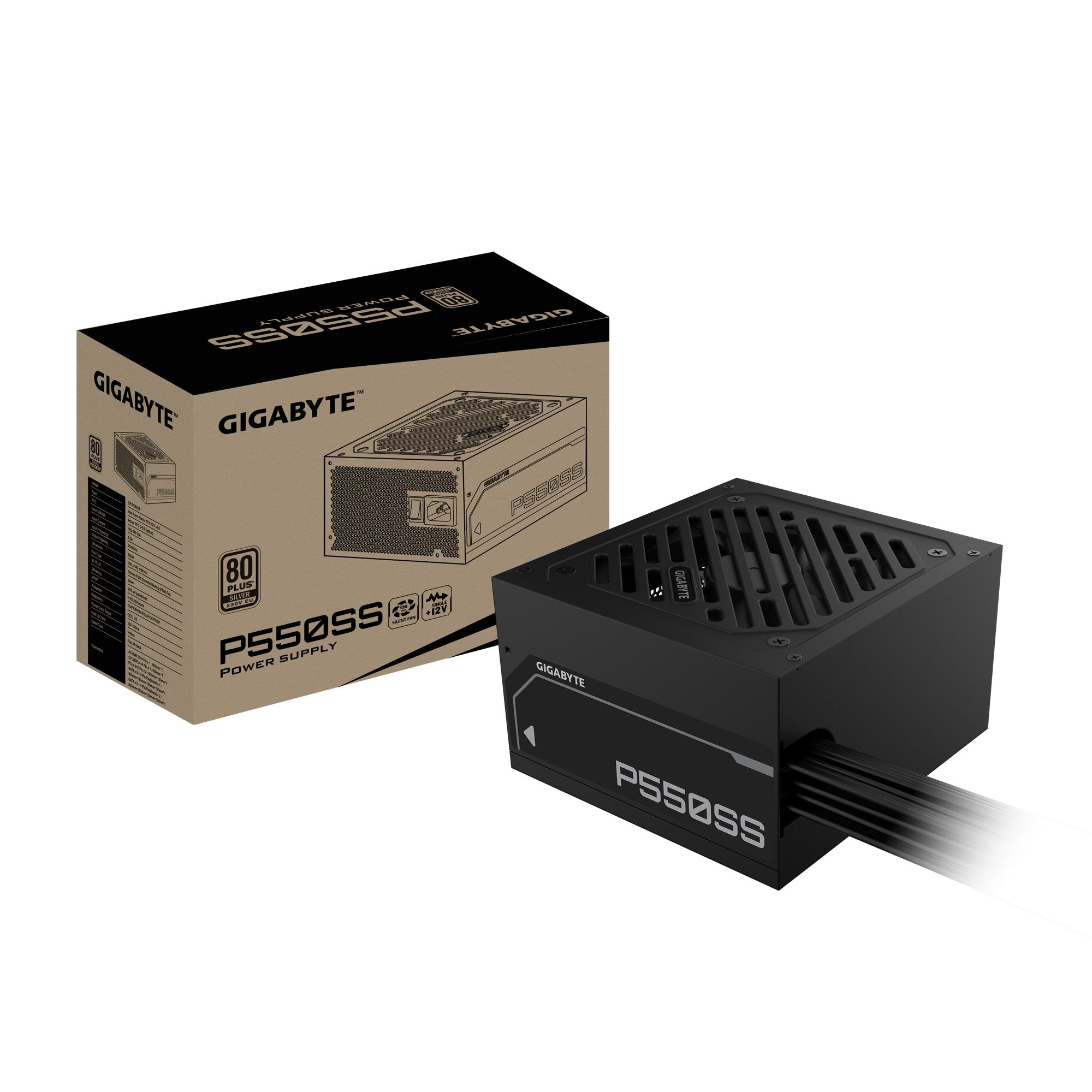 EAN 4719331554095 - GIGABYTE P650SS unidad de fuente de alimentación 550 W 20+4 pin ATX Blanco imagen 1