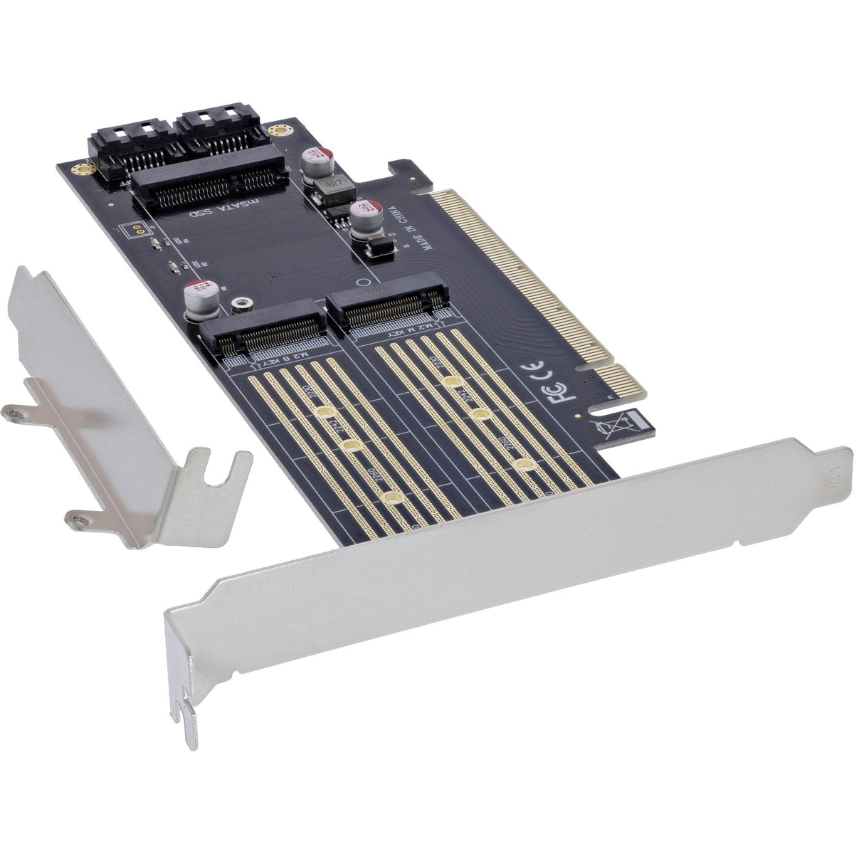 Inline Pcie Tarjeta X16 A 2x M.2 - 1x Msata