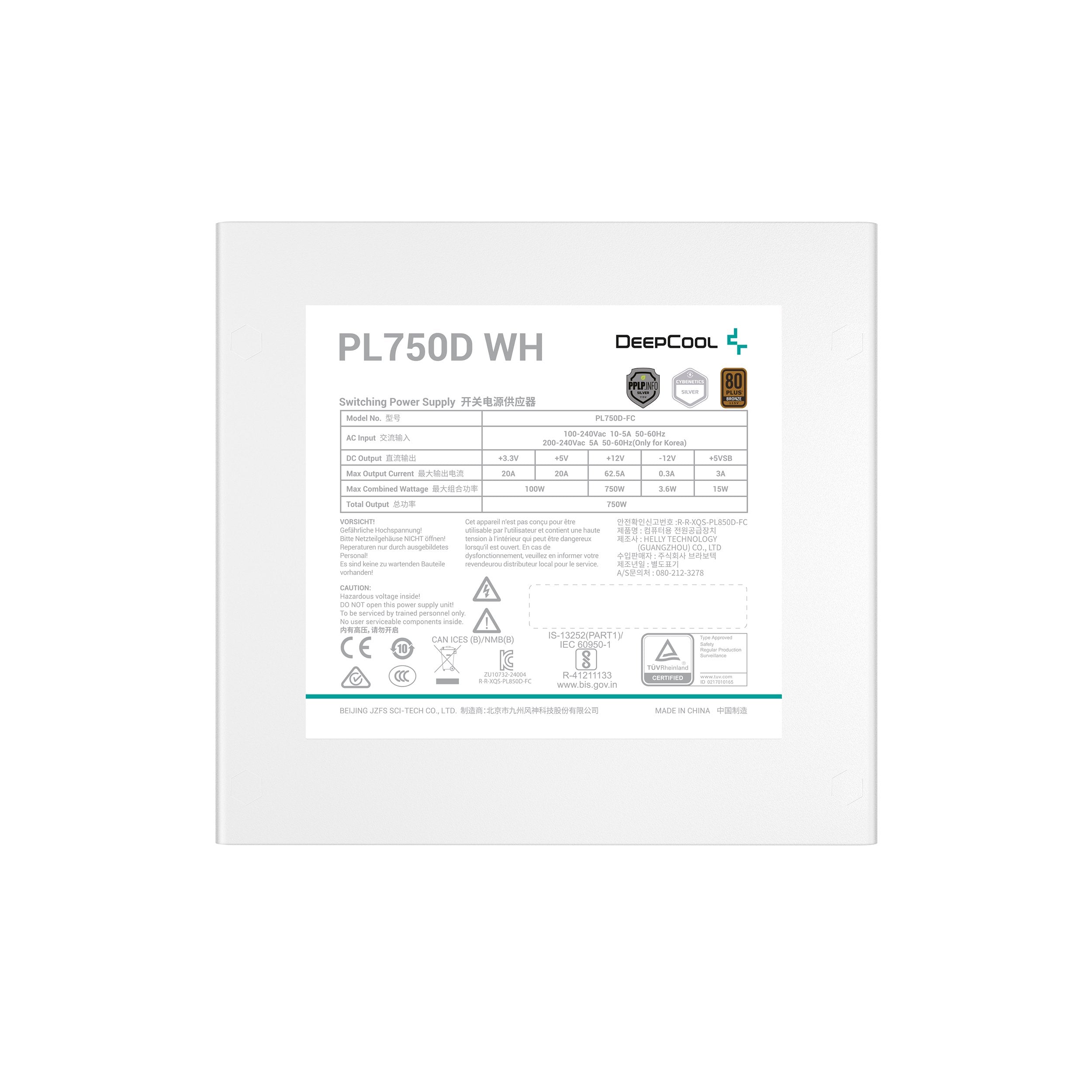 EAN 6933412721437 - DeepCool PL750D WH unidad de fuente de alimentación 750 W 20+4 pin ATX ATX Blanco imagen 3