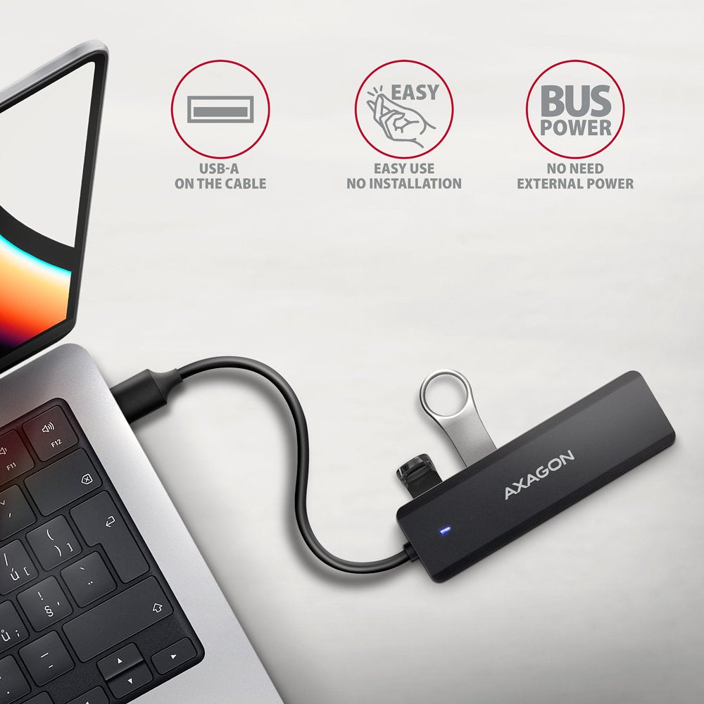 EAN 8595247907660 - Axagon HUE-C1A hub de interfaz USB 3.2 Gen 1 (3.1 Gen 1) Type-A 5000 Mbit/s Negro imagen 3
