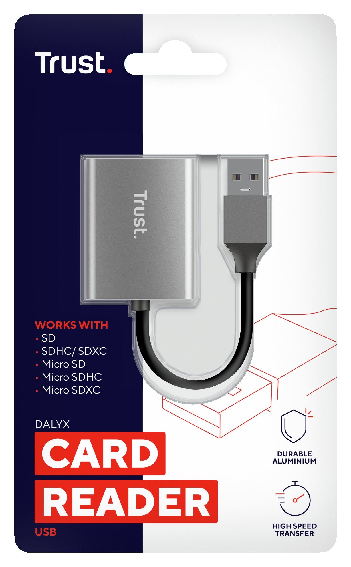 EAN 8713439241358 - Trust Dalyx lector de tarjeta USB 3.2 Gen 1 (3.1 Gen 1) Aluminio imagen 6