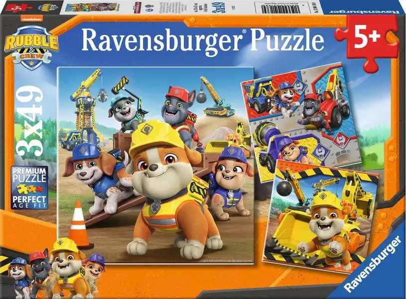 Ravensburger Kinder Puzzle Rubble & Crew Vehículos Que Trabajan 3x 49 Piezas 12004168