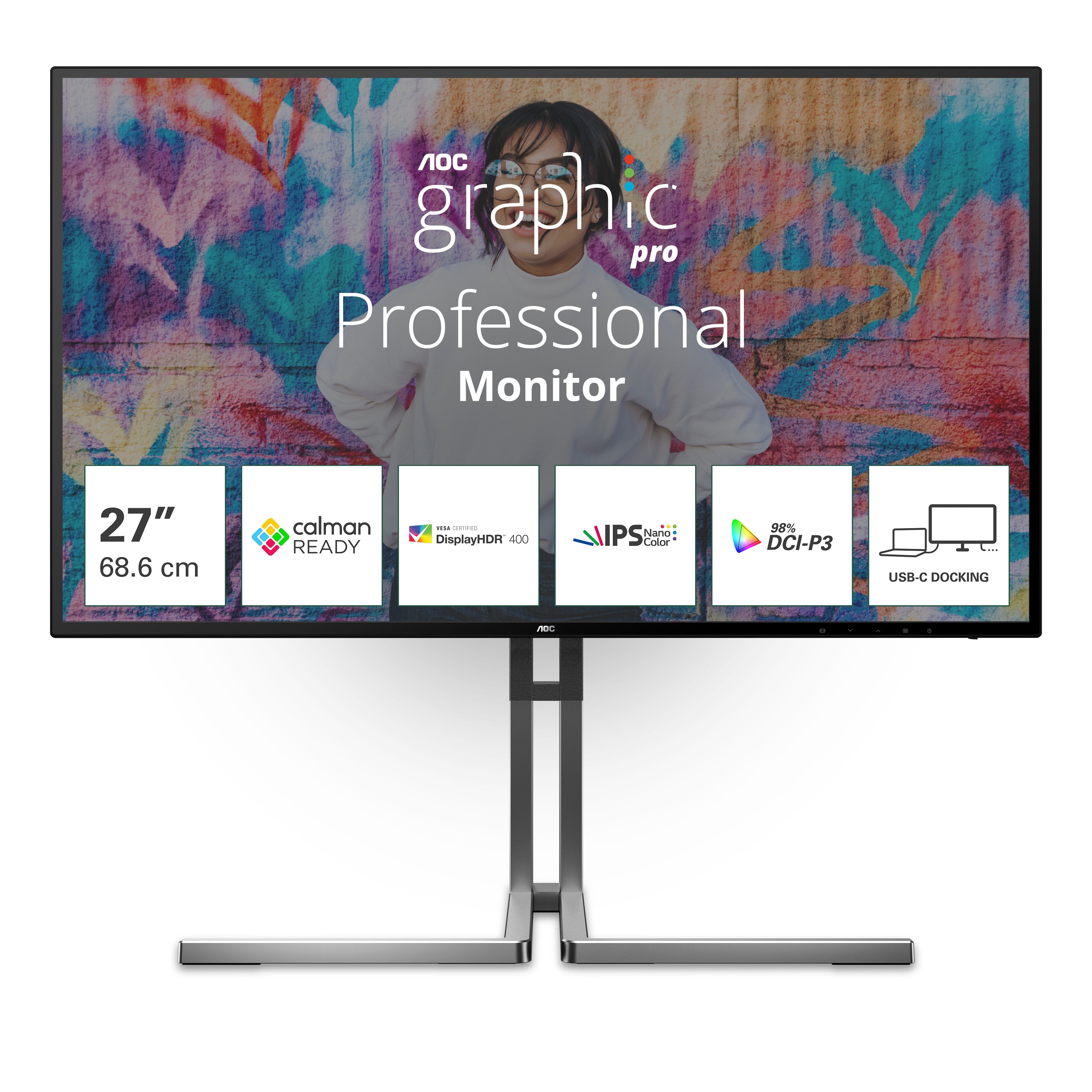 EAN 4038986182072 - AOC U27U3CV pantalla para PC 68,6 cm (27") 3840 x 2160 Pixeles 4K Ultra HD LCD Negro imagen 1