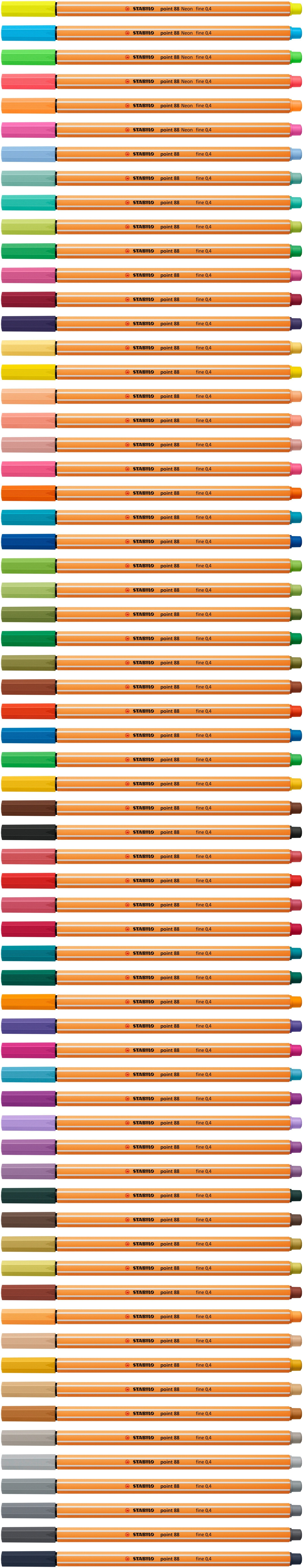 Stabilo Point 88 Rotulador Naranja Neón -10u-