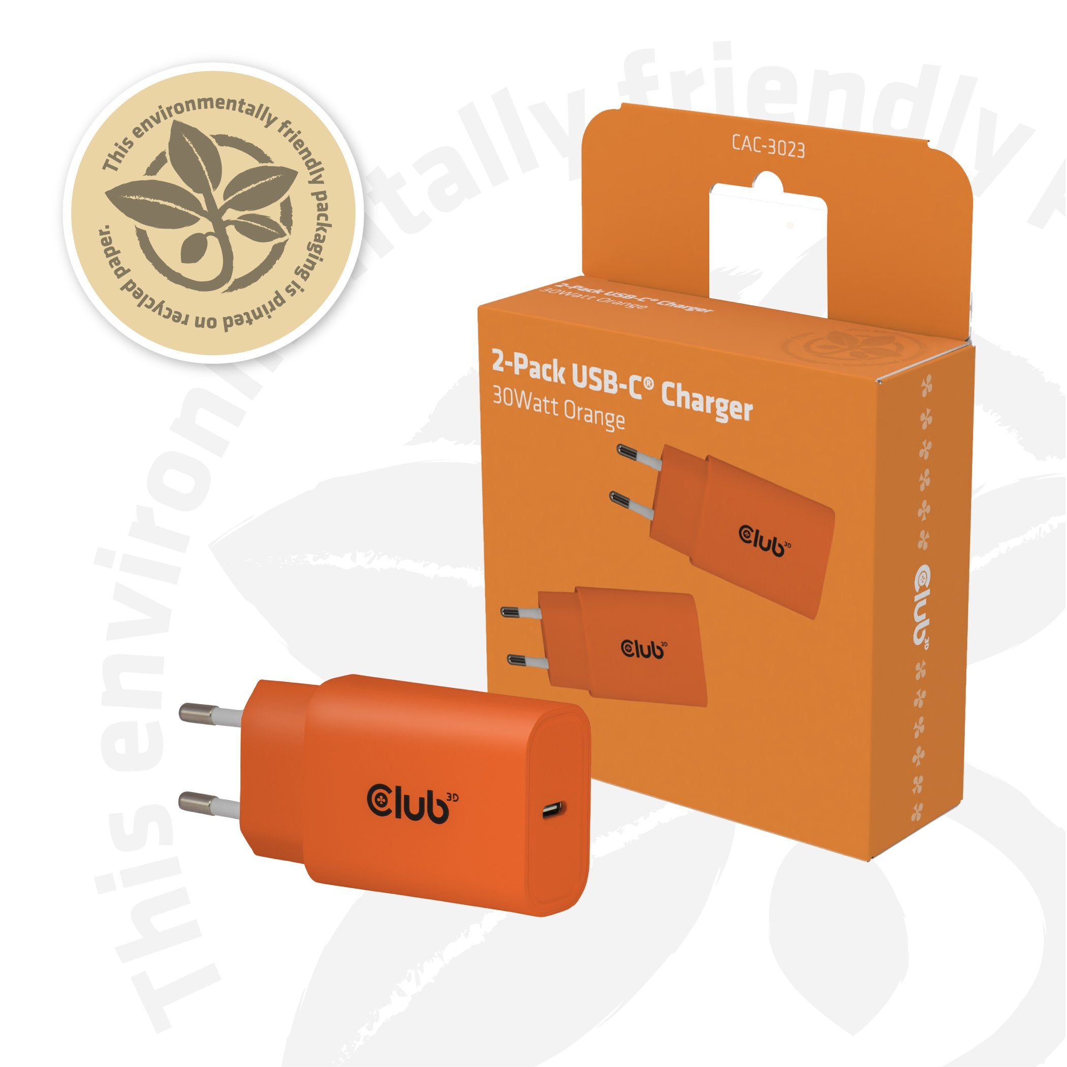 EAN 8719214473426 - CLUB3D CAC-3023 cargador de dispositivo móvil Smartphone, Universal Naranja Corriente alterna Carga rápid imagen 10