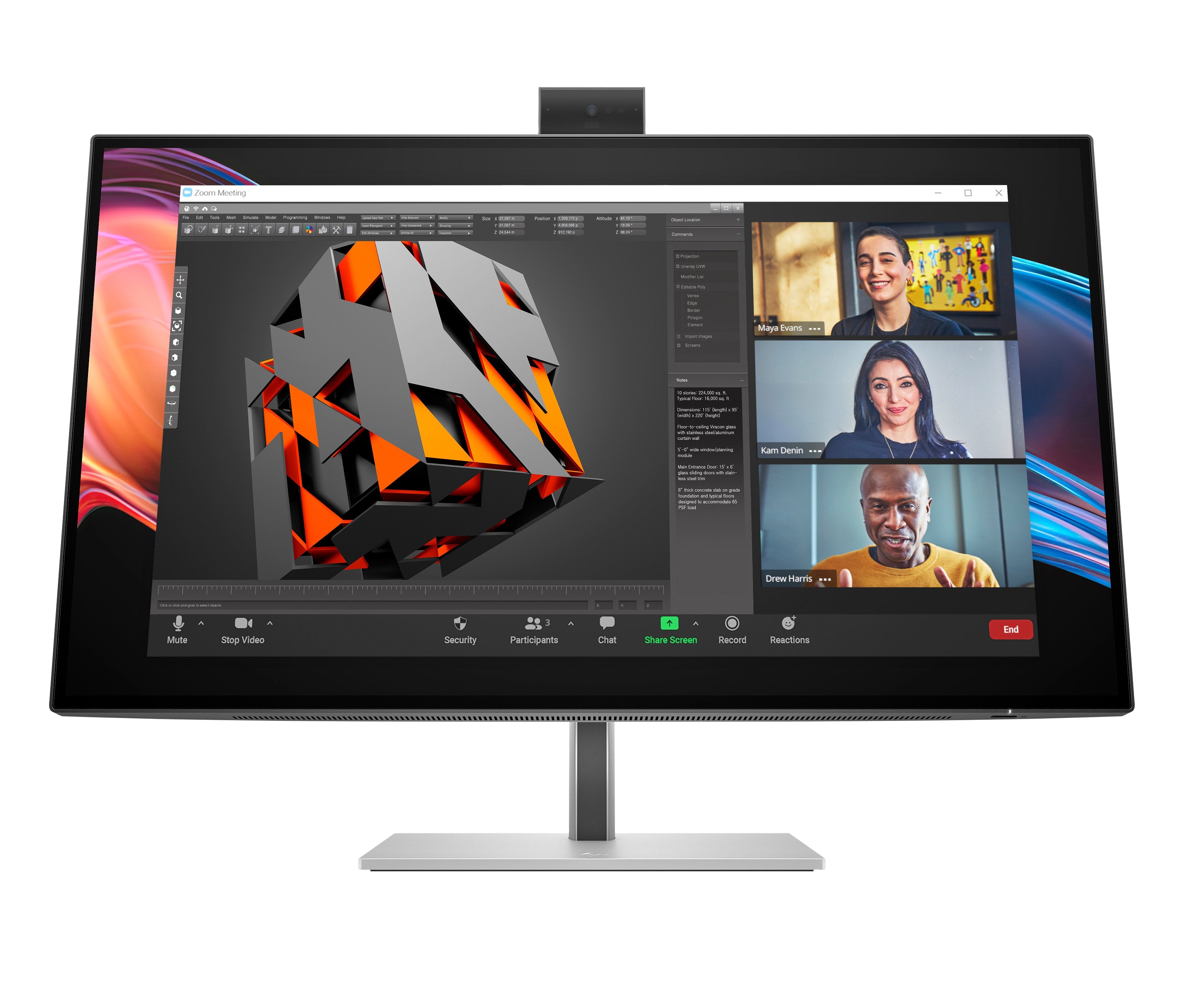 EAN 5715063748862 - HP Series 7 Pro 27 inch 4K Conferencing Monitor - 727pm pantalla para PC 68,6 cm (27") 3840 x 2160 Pixele imagen 1