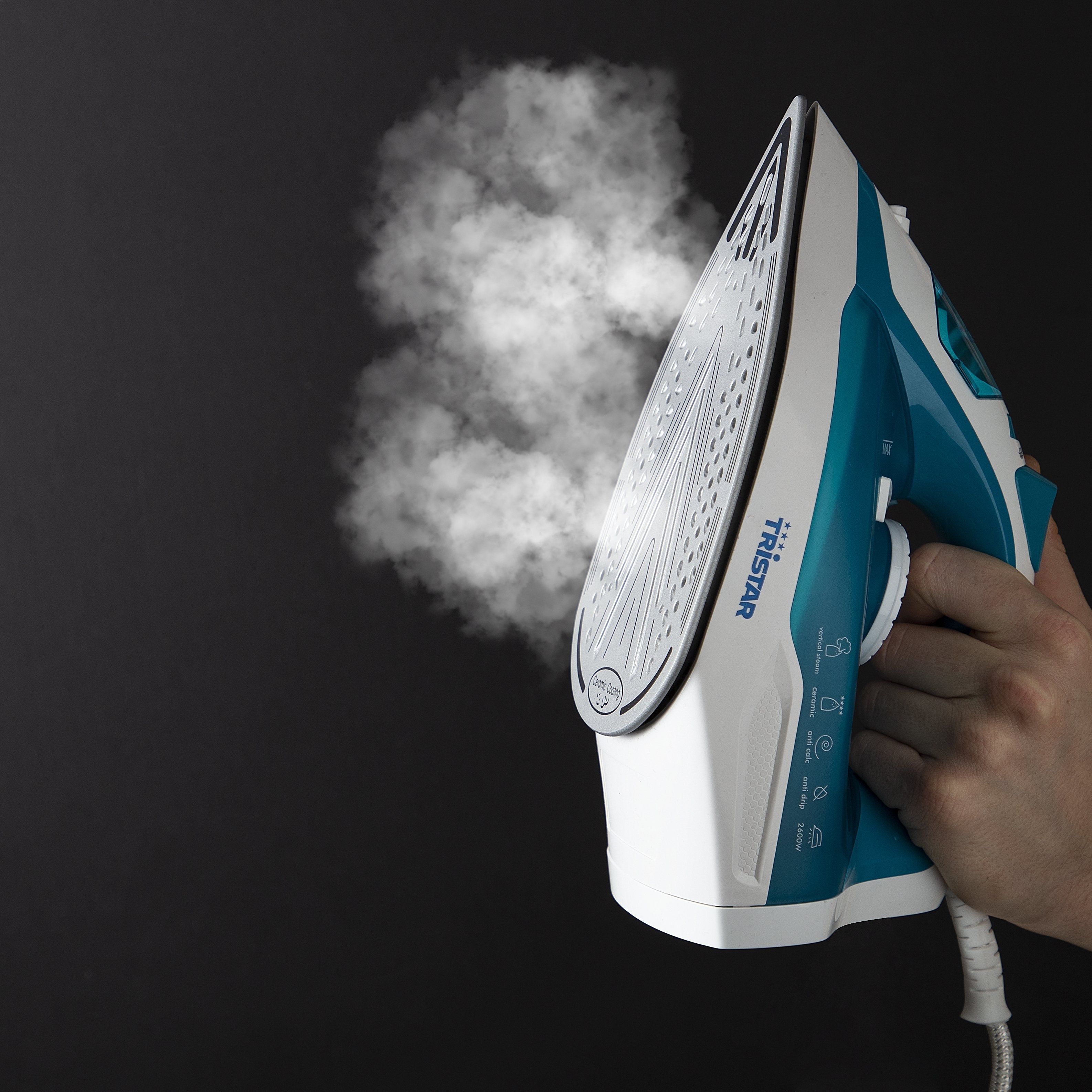 EAN 8713016071309 - Tristar ST-8320 plancha Plancha a vapor Suela de cerámica 2600 W Turquesa, Blanco imagen 16