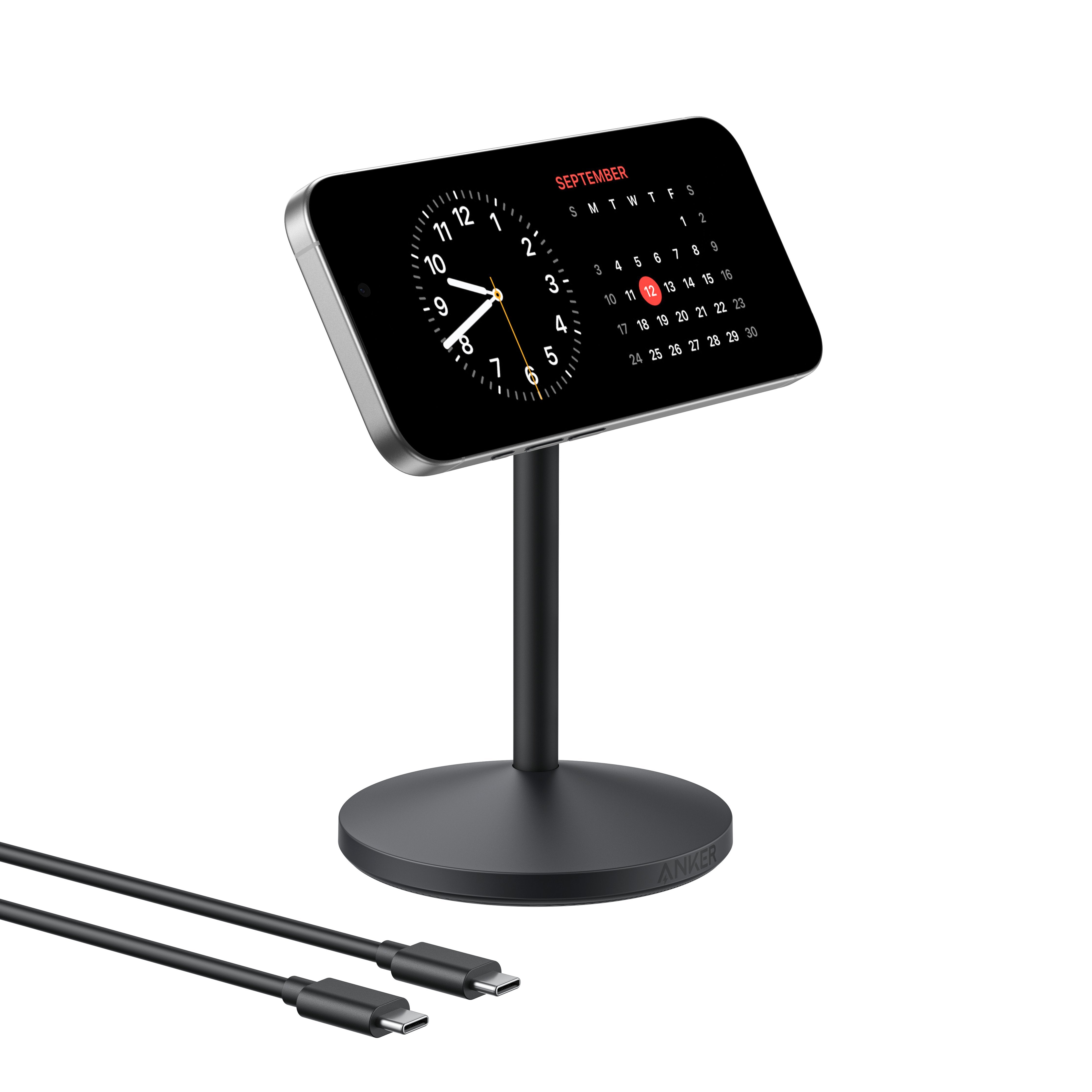 Anker Maggo Wireless Charging Stand Qi2 15w Magsafe Um 360 Drehbar Fr Iphone 12 Und Hher Schwarz