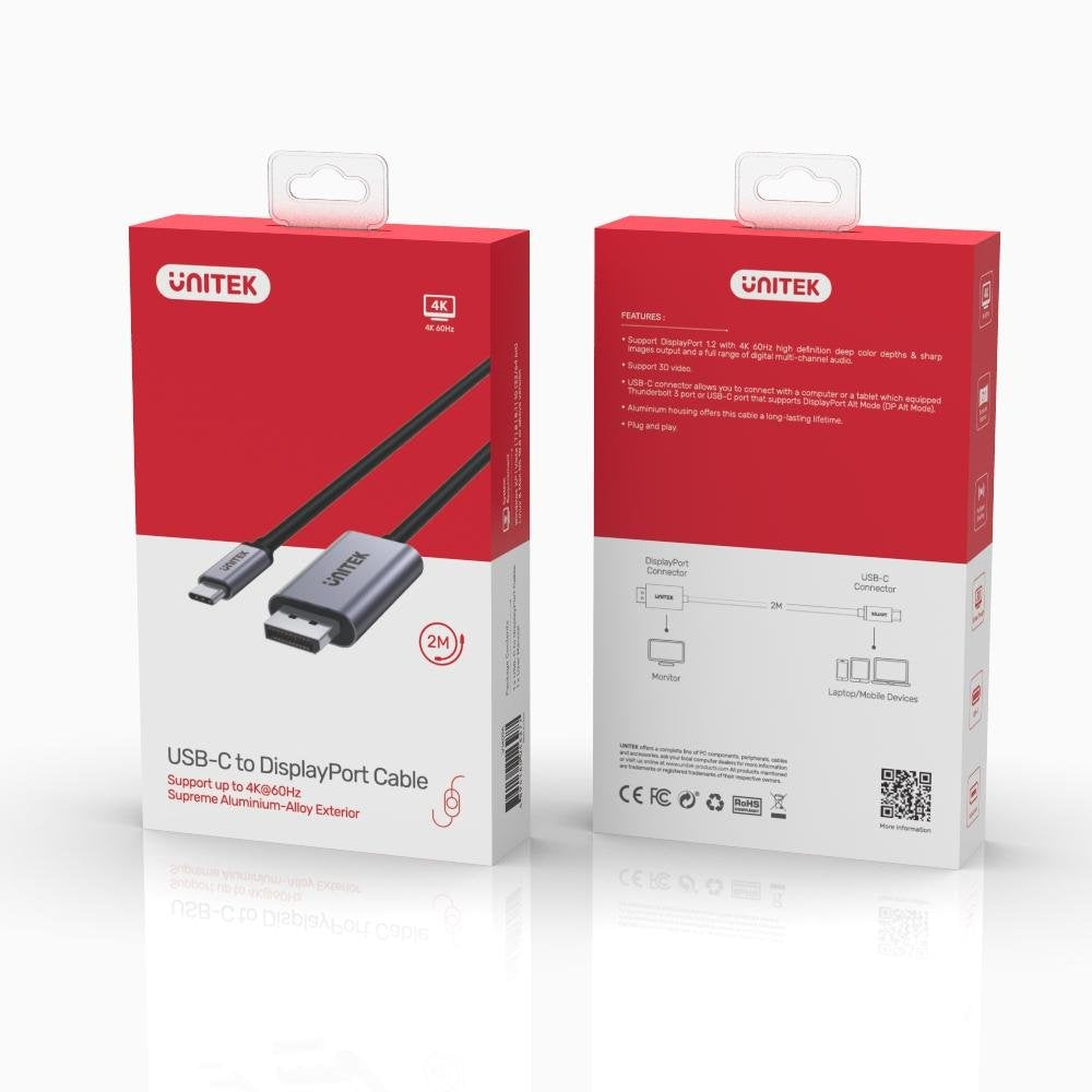 EAN 4894160046277 - UNITEK V1409A cambiador de género para cable USB-C DisplayPort Negro, Gris imagen 4