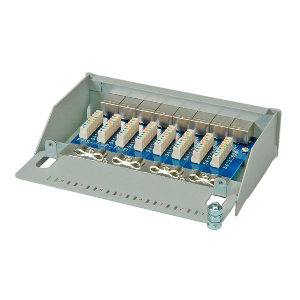 Roline Patchpanel 8 Ports Kat.5e Class D Geschirmt Grau