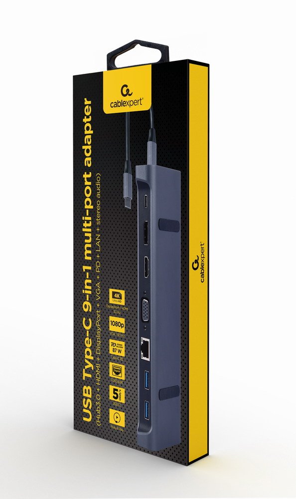 EAN 8716309124331 - Gembird A-CM-COMBO9-02 base para portátil y replicador de puertos Alámbrico USB 3.2 Gen 1 (3.1 Gen 1) Typ imagen 2