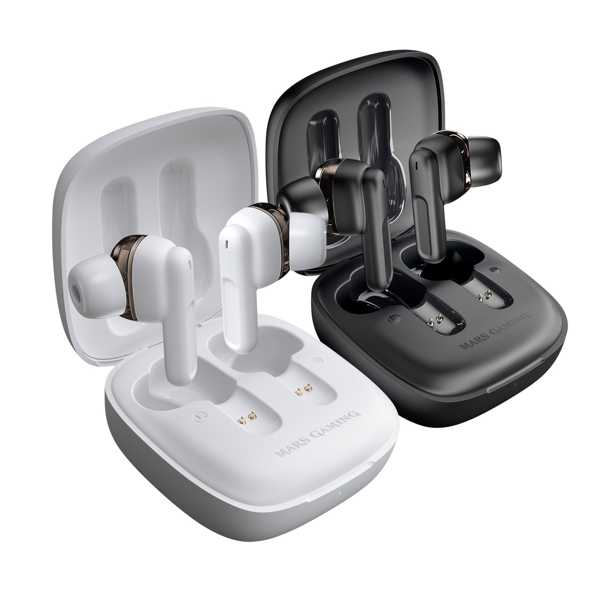 Auriculares Bluetooth Mars Gaming Mhib Con Estuche De Carga Autonomía 4h Blancos