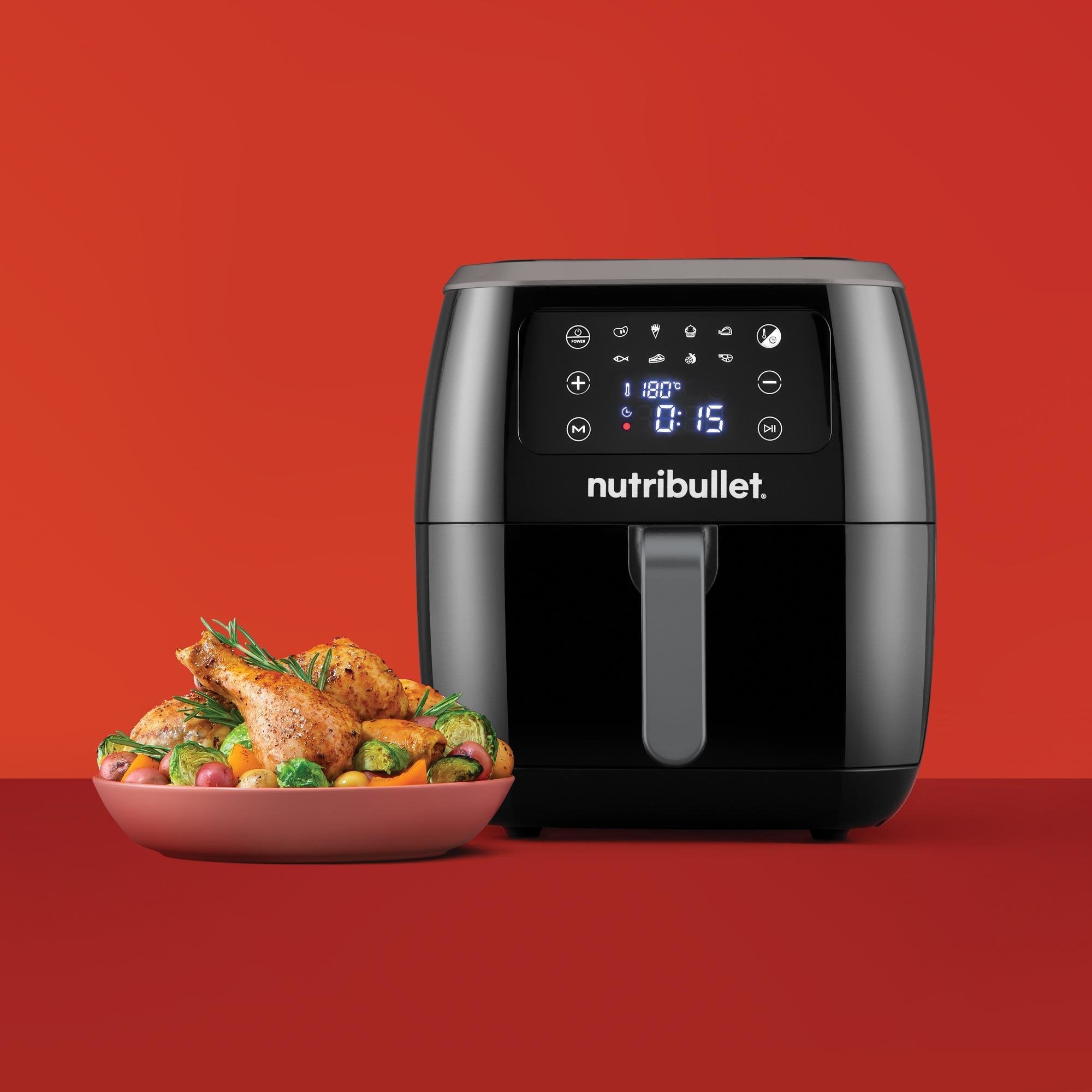 EAN 8006447002180 - NutriBullet XXL Digital Air Fryer Sencillo 7 L Independiente 1800 W Freidora de aire caliente Negro imagen 3