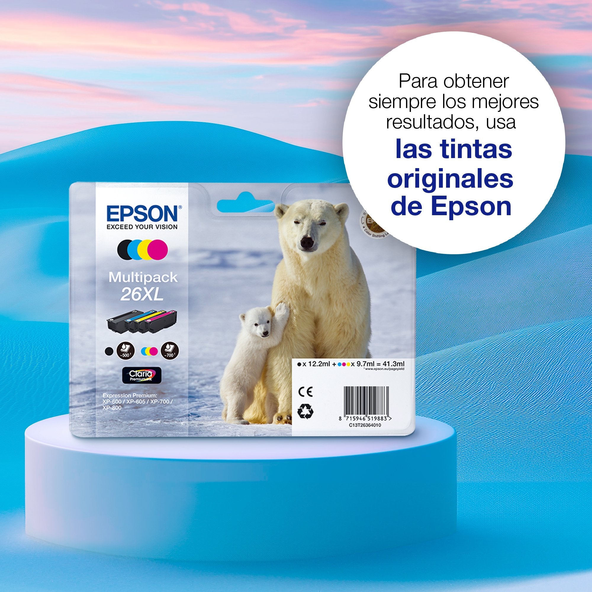 EAN 8715946625621 - Epson Polar bear C13T26144012 cartucho de tinta 1 pieza(s) Original Rendimiento estándar Amarillo imagen 4