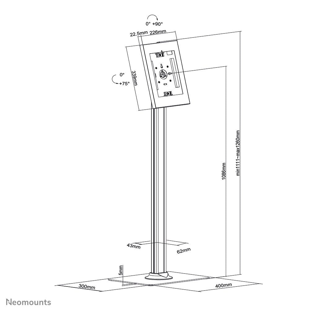 EAN 8717371449346 - Neomounts FL15-650WH1 soporte de seguridad para tabletas Blanco 27,9 cm (11") imagen 11