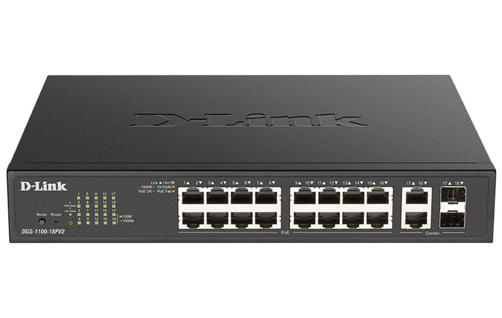 EAN 790069453366 - D-Link DGS-1100-18PV2 switch Gestionado L2 Gigabit Ethernet (10/100/1000) Energía sobre Ethernet (PoE) 1U imagen 1
