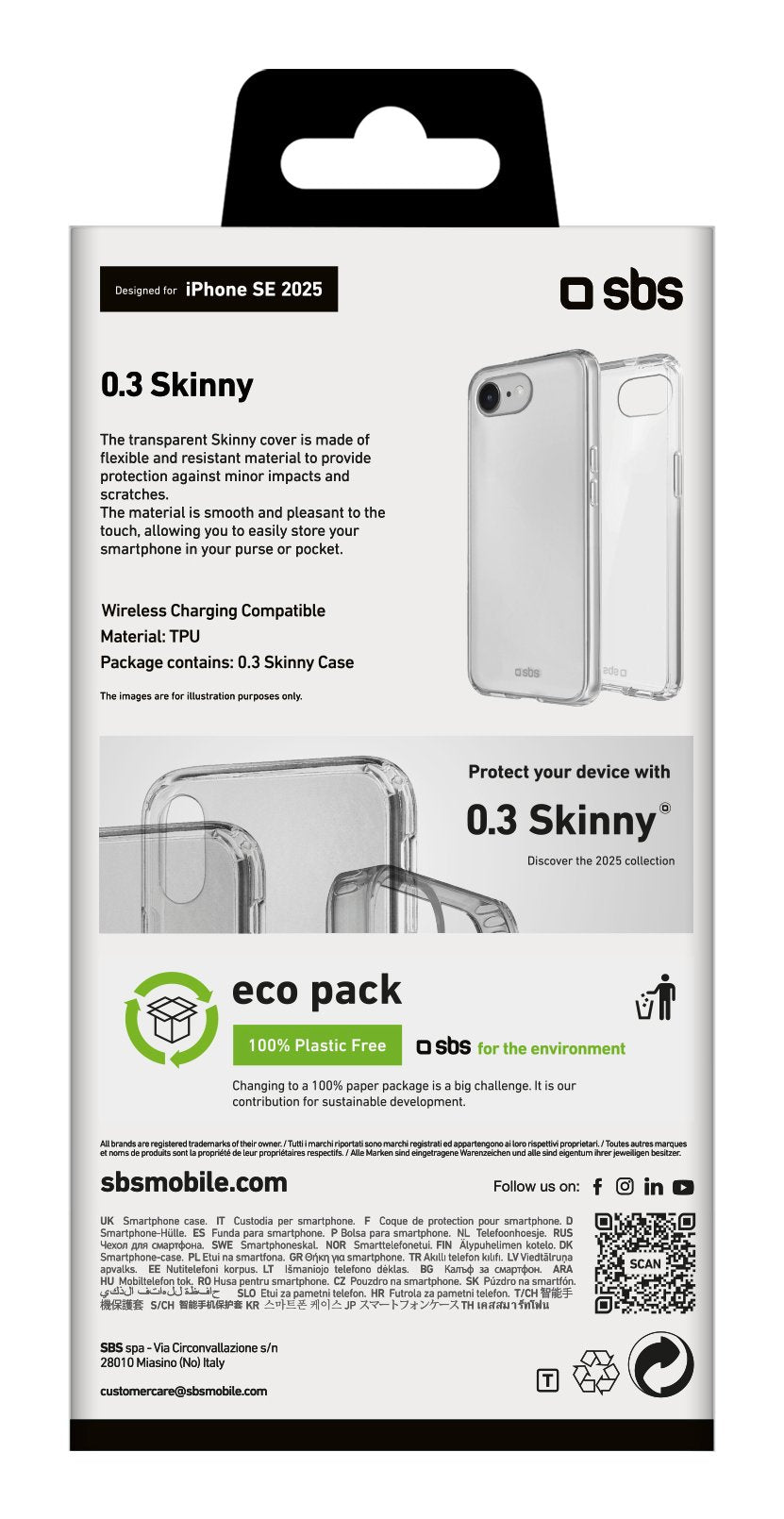 Sbs Skinny Cover Iphone 16e Transparent