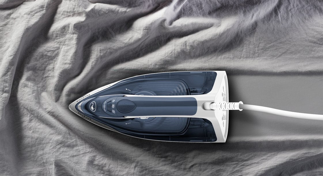 EAN 3121040081938 - Tefal Express Steam FV2837 Plancha vapor-seco Suela de Cerilium 2400 W Azul, Gris, Blanco imagen 2