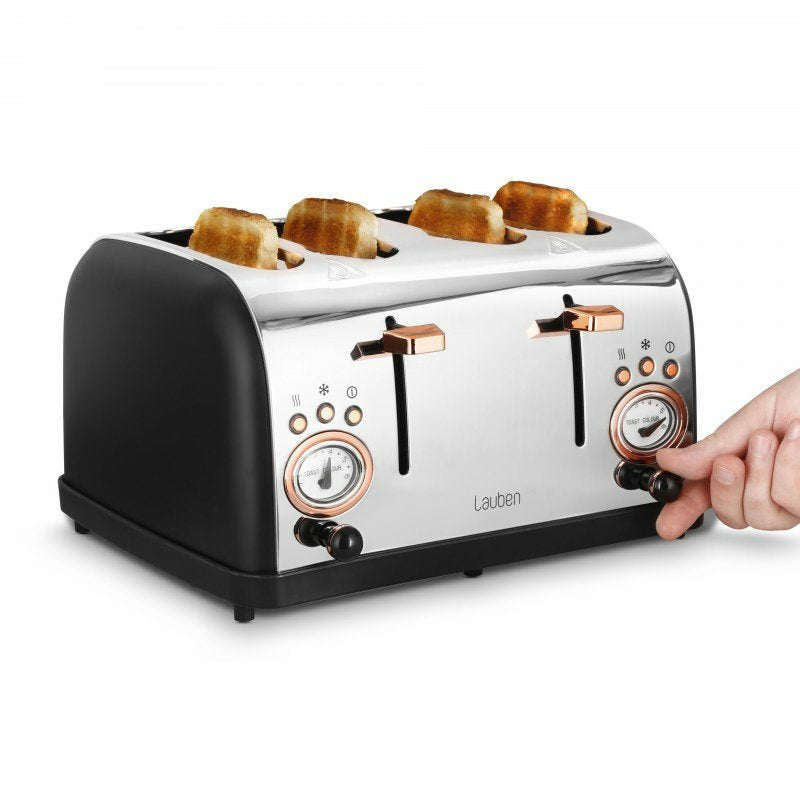 Tostadora Lauben Lbn4st1500bc 6 4 Rebanada(S) 1500 W Negro, Acero Inoxidable