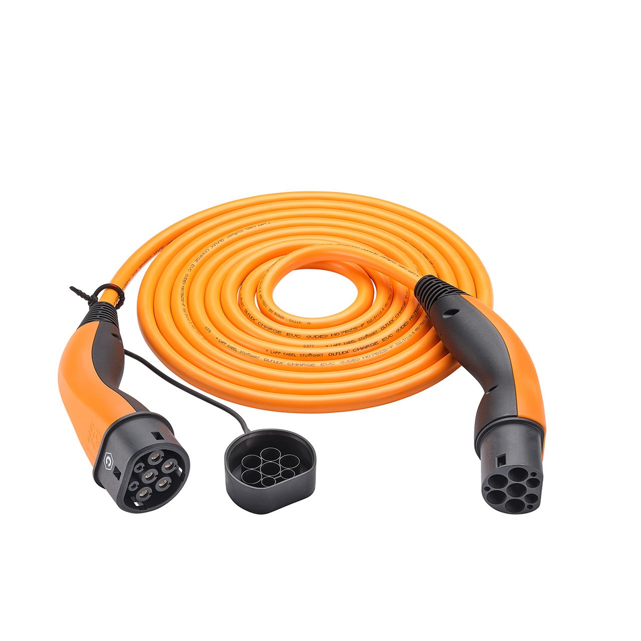 Cable Ve Carga, Tipo 2 Mennekes 32a Monofasico 7,4kw 5 Metros Liso Naranja Helix® Lapp Mobility