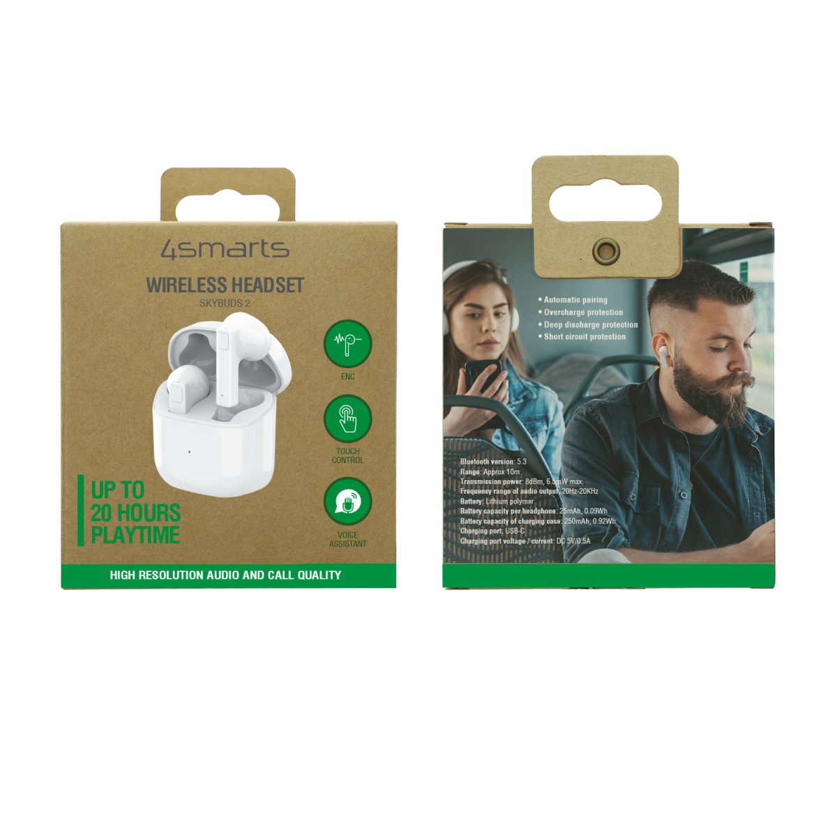 EAN 4252011908820 - 4smarts SkyBuds 2 Auriculares True Wireless Stereo (TWS) Dentro de oído Llamadas/Música Bluetooth Blanco imagen 3