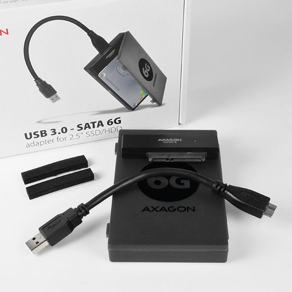 EAN 8595247903075 - Axagon ADSA-1S6 caja para disco duro externo Carcasa de disco duro/SSD Negro 2.5" imagen 3