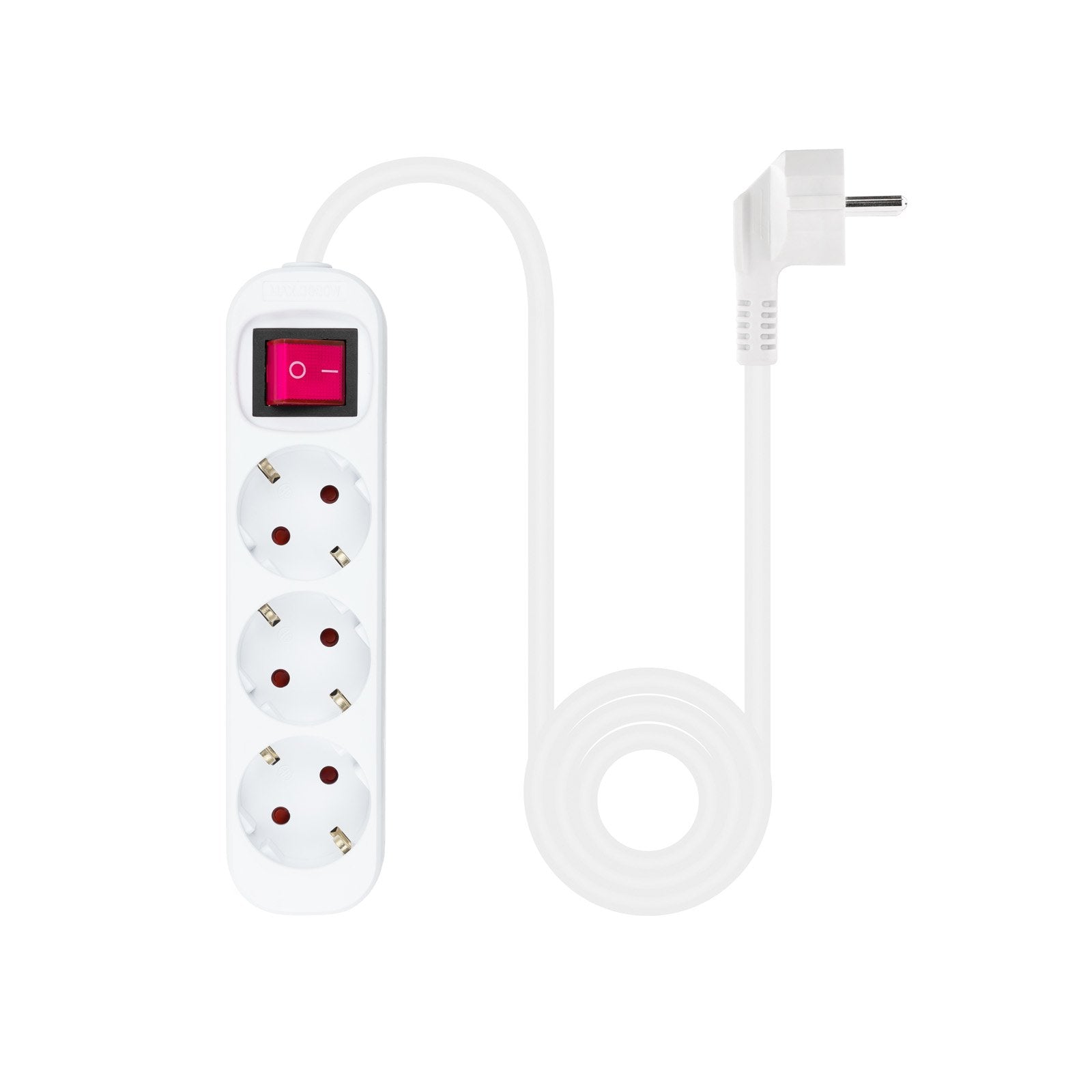 Nanocable Regleta 3 Tomas Interruptor 1.4m - Blanco