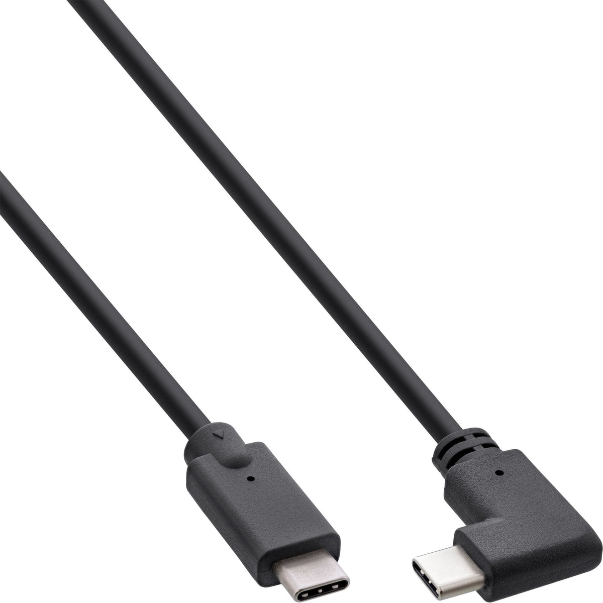 Cable Inline Usb 3.2 Gen.2, Usb Tipo C Macho/Macho En Ángulo, Negro, 2 M