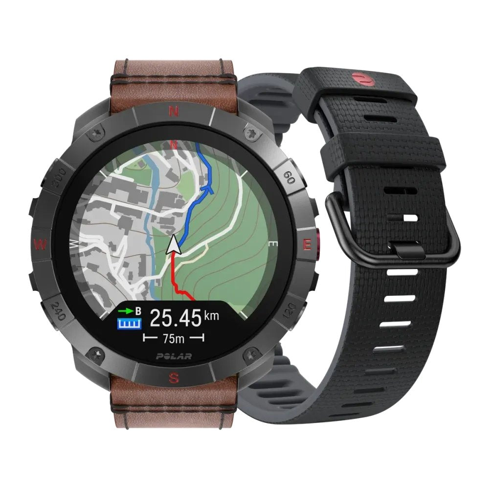 Polar Grit X2 Pro Titanium Brazowy Skórzany M/L