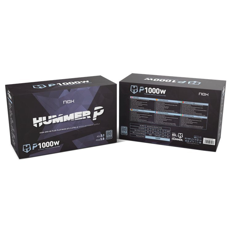 Nox Hummer P1000w Fuente Pcie 5.0 Atx 3.0 Platinum