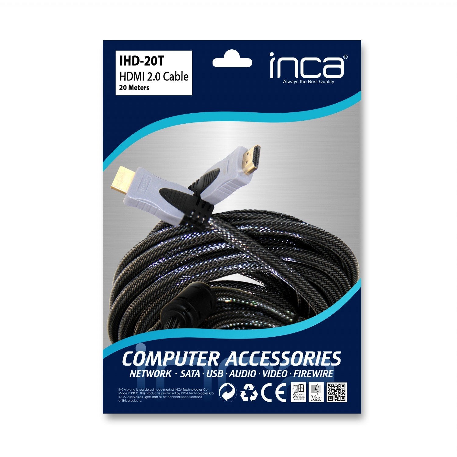 Cable Inca Hdmi Ihd-20t 2.0 4k, 30hz, 20m