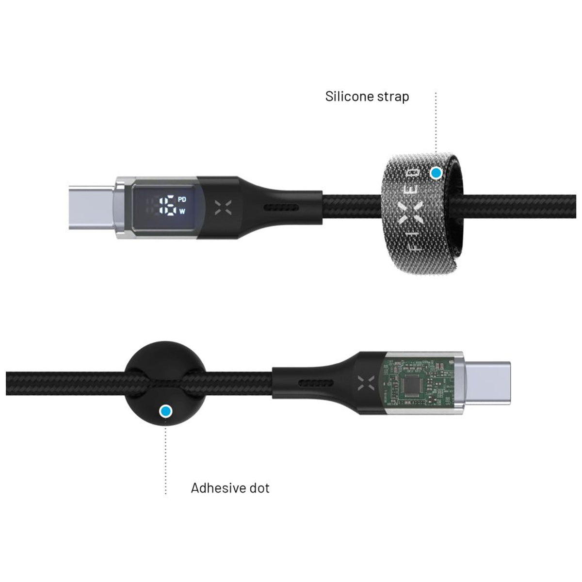 Cable Fixed Usb-C Usb-C With Display, Pd Support, 1.2m, Usb 2.0, 100w, Black