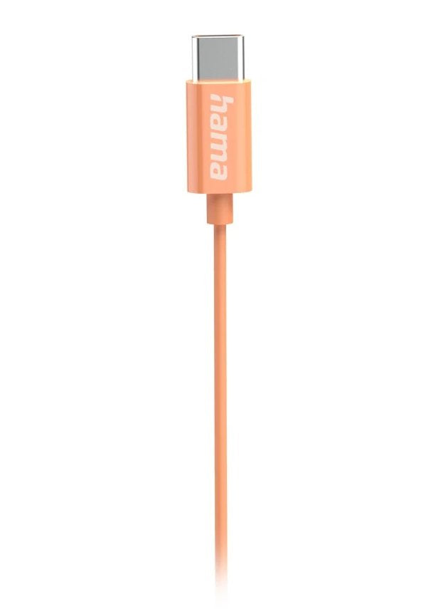 Sluchawki Douszne Curly Usb-C Pomaranczowe