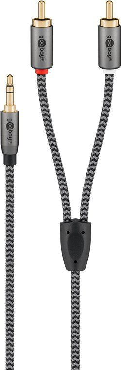 EAN 4040849652905 - Goobay 65290 cable de audio 5 m 3,5mm 2 x RCA Negro, Plata imagen 4