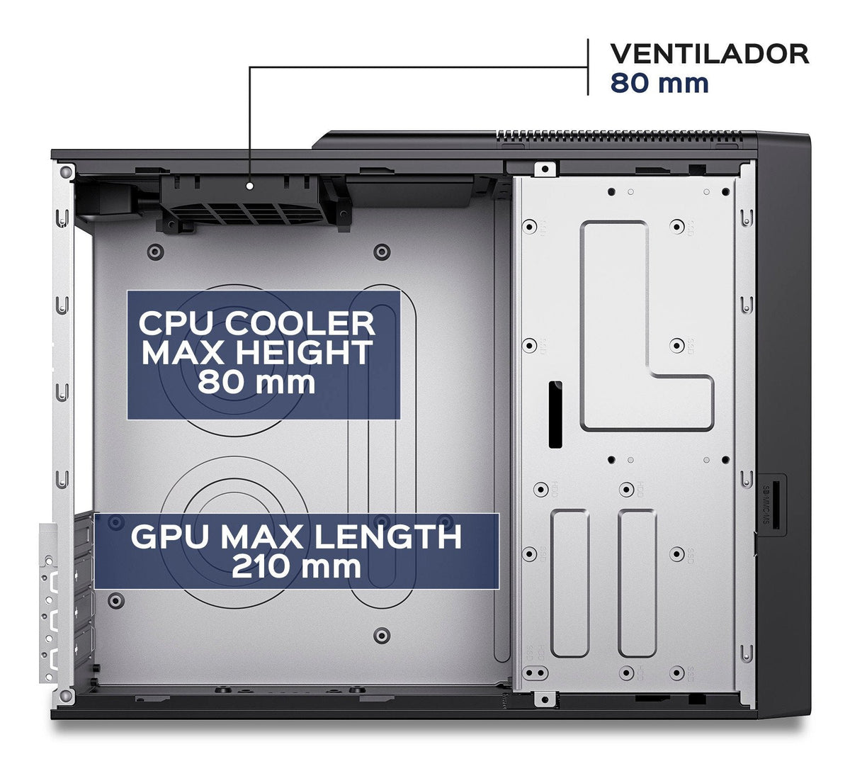 Caja Micro Atx Unykach Uk2012 Cpu Max 80mm Gpu Max 220mm F.A Sfx 300w 80+ Bronze Negro