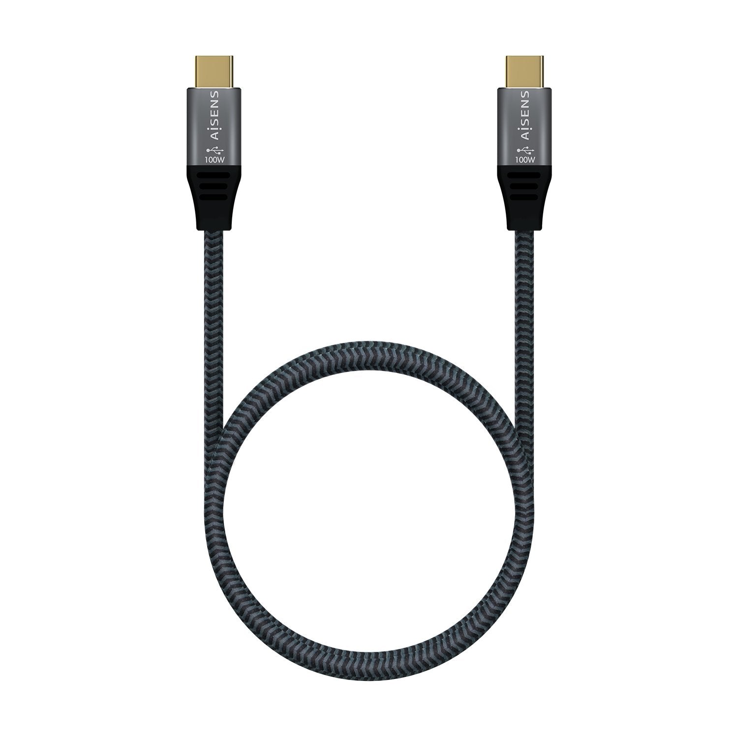 Aisens Cable Usb 3.2 Gen2x2 Aluminio 20gbps 8k@30hz 5a 100w E-Mark, Tipo Usb-C/M-Usb-C/M - 1m - Gris