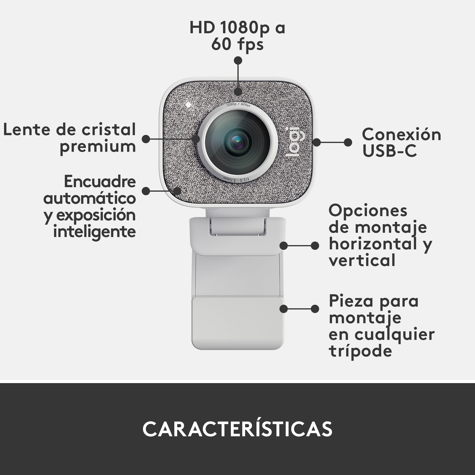 EAN 5099206087682 - Logitech 960-001297 cámara web 1920 x 1080 Pixeles USB 3.2 Gen 1 (3.1 Gen 1) Blanco imagen 12