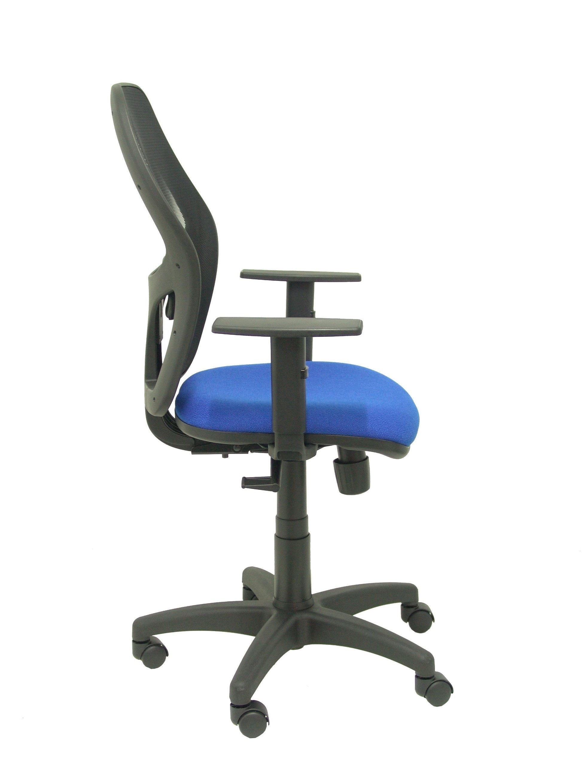 Silla Alocén Malla Negra Asiento Bali Azul Brazos