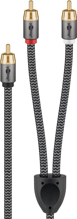 Cable 2,0m 1xrca M A 2xrca Macho Subwoofer Flexiplus Nylon Goobay