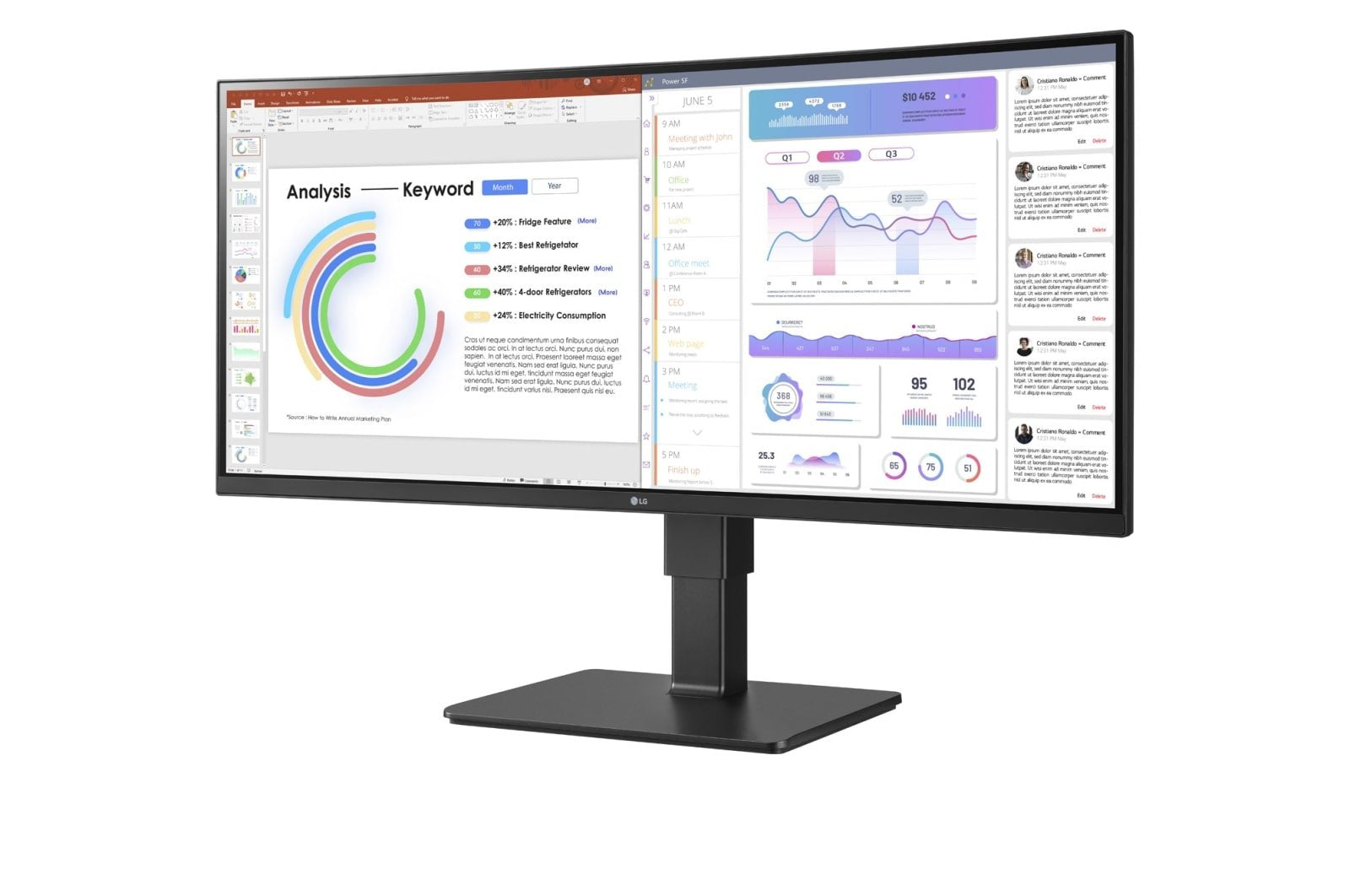 Monitor Lg 34" 34bq77qb-B Ultrawide Dp Hdmi Usb Ips 21:9 Negro